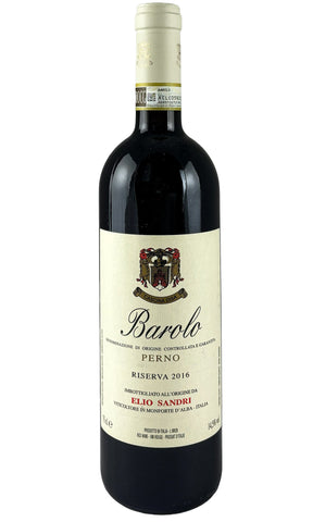 Bottle of Elio Sandri, Barolo Riserva Perno, 2016 - Red Wine - Flatiron Wines & Spirits - New York