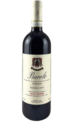 Bottle of Elio Sandri, Barolo Riserva Perno, 2018 - Red Wine - Flatiron Wines & Spirits - New York