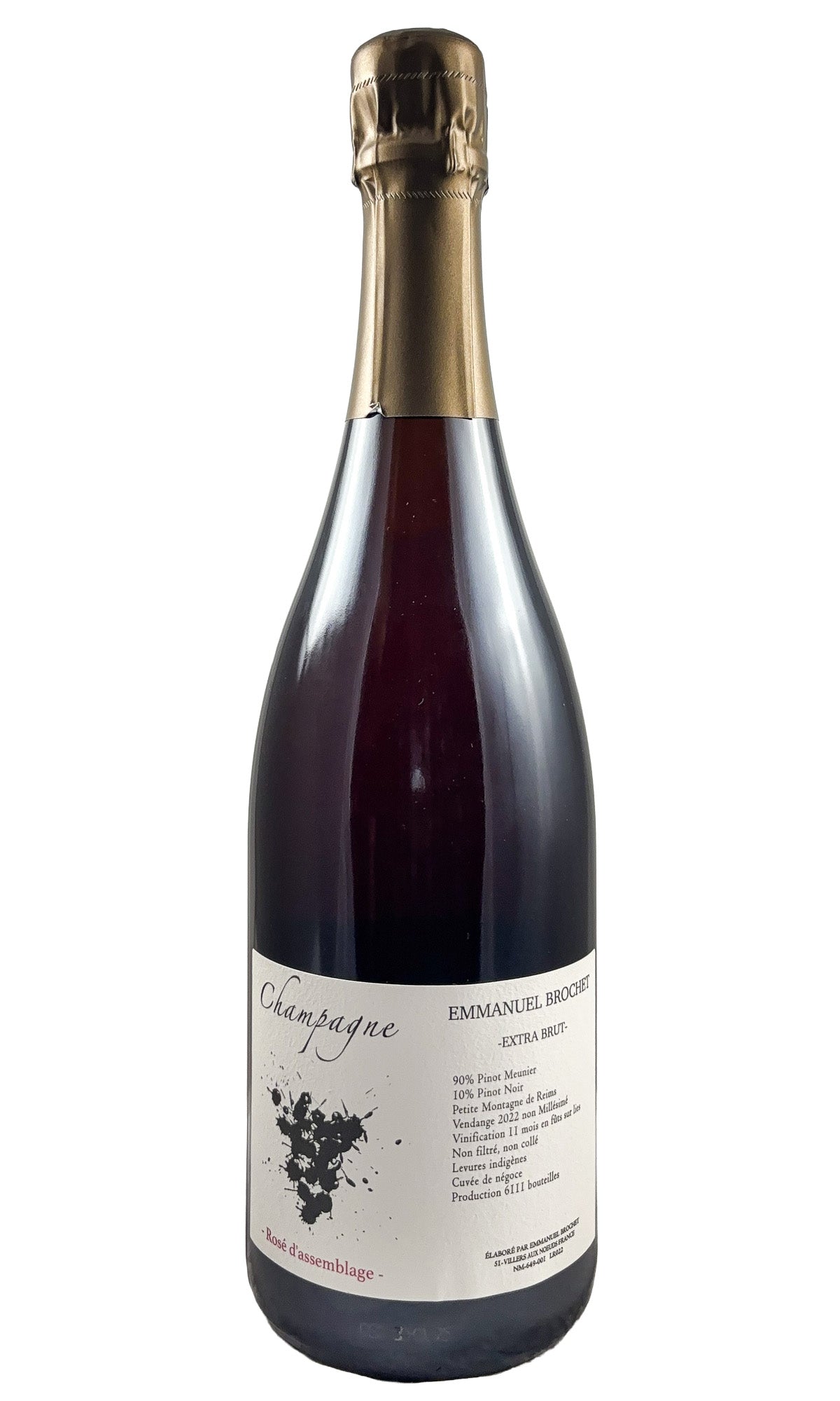 Bottle of Emmanuel Brochet, Champagne Rose de Saignee 1er Cru Extra Brut R22, NV [DO NOT SELL] - Sparkling Wine - Flatiron Wines & Spirits - New York