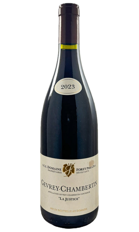 Bottle of Forey Pere et Fils, Gevrey-Chambertin "La Justice", 2023 - Red Wine - Flatiron Wines & Spirits - New York