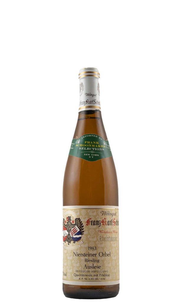 Bottle of Franz Karl Schmitt, Niersteiner Orbel Riesling Auslese, 1983 - White Wine - Flatiron Wines & Spirits - New York