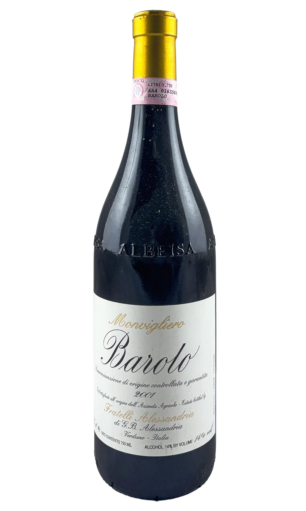 Bottle of Fratelli Alessandria, Barolo Monvigliero, 2001 - Red Wine - Flatiron Wines & Spirits - New York