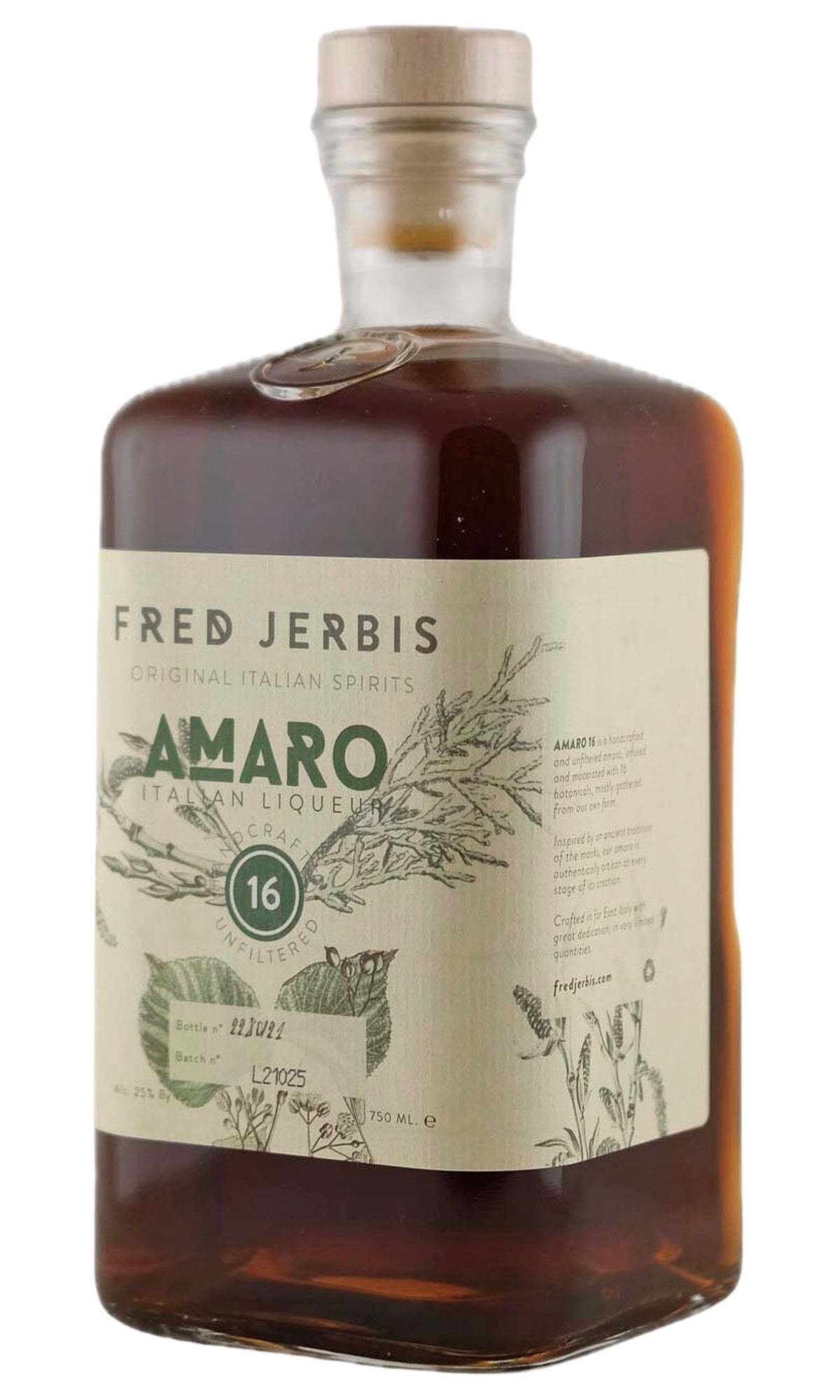 Bottle of Fred Jerbis, Amaro 16 - Spirit - Flatiron Wines & Spirits - New York