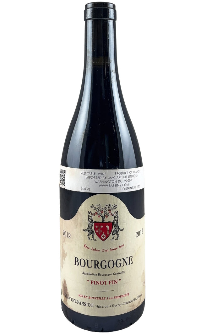 Bottle of Geantet-Pansiot, Bourgogne Pinot Fin, 2012 - Red Wine - Flatiron Wines & Spirits - New York