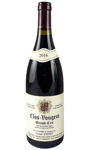 Bottle of Gerard Raphet, Clos Vougeot Grand Cru, 2016 - Red Wine - Flatiron Wines & Spirits - New York