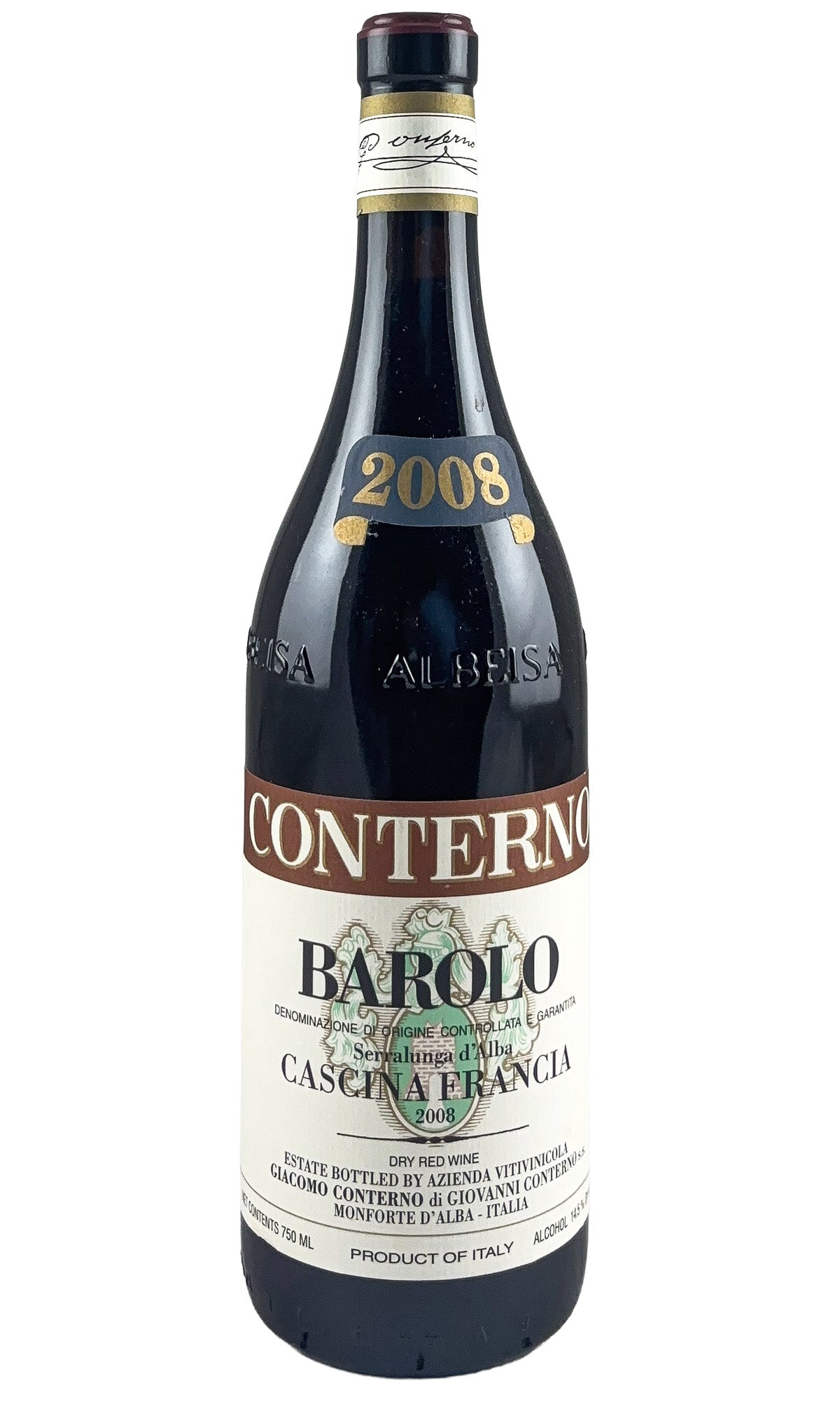 Bottle of Giacomo Conterno, Barolo Cascina Francia, 2008 - Red Wine - Flatiron Wines & Spirits - New York