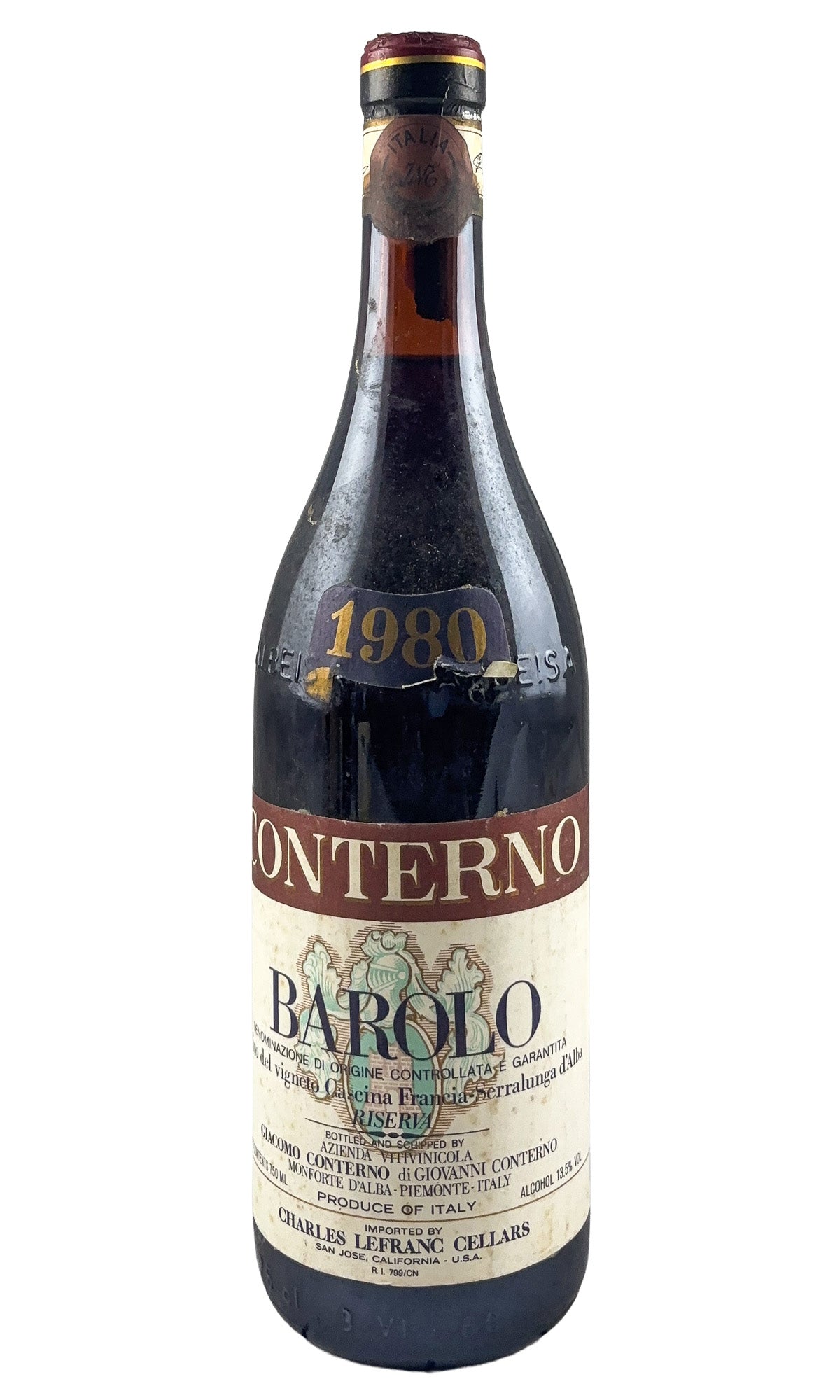 Bottle of Giacomo Conterno, Barolo Cascina Francia Riserva, 1980 - Red Wine - Flatiron Wines & Spirits - New York