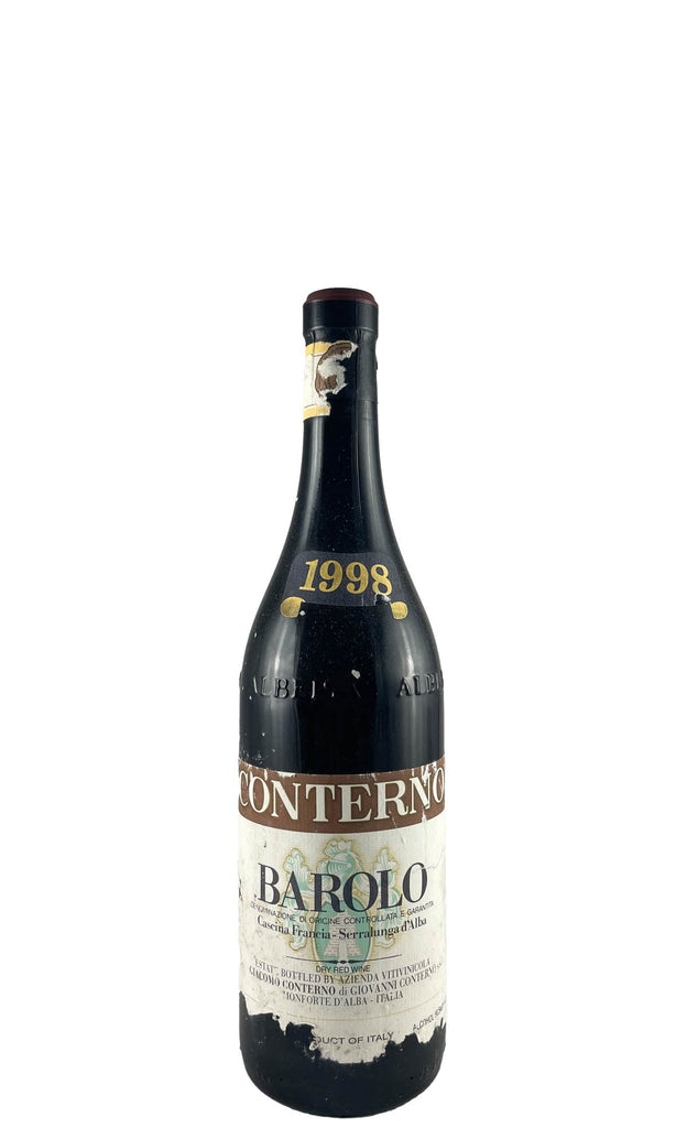 Bottle of Giacomo Conterno, Barolo Cascina Francia (tattered labels), 1998 - Red Wine - Flatiron Wines & Spirits - New York