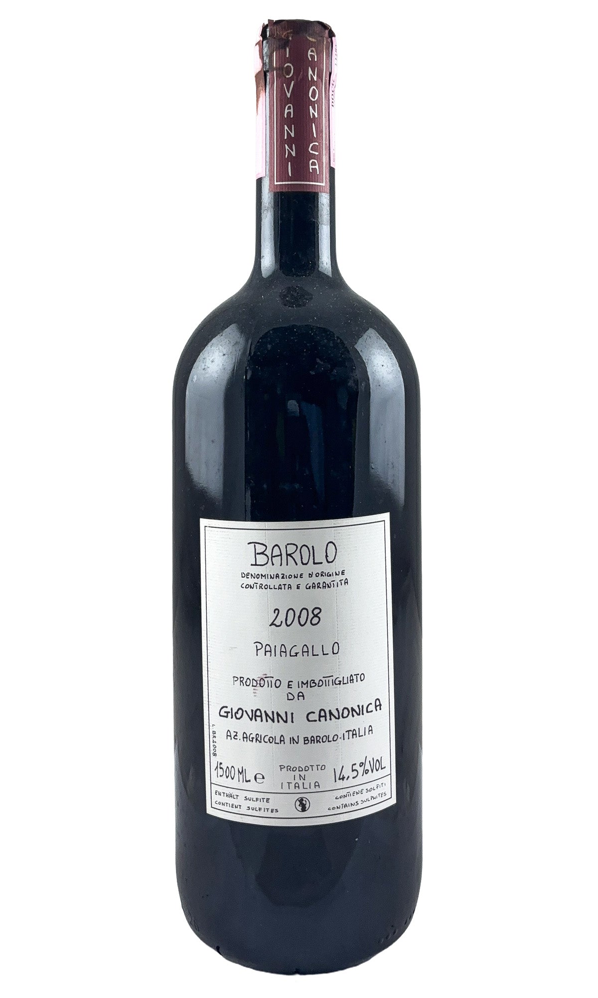 Bottle of Giovanni Canonica, Barolo Paiagallo, 2008 (1.5L) - Red Wine - Flatiron Wines & Spirits - New York