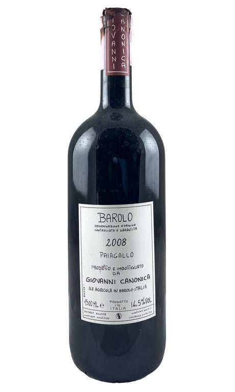 Bottle of Giovanni Canonica, Barolo Paiagallo, 2008 (1.5L) - Red Wine - Flatiron Wines & Spirits - New York