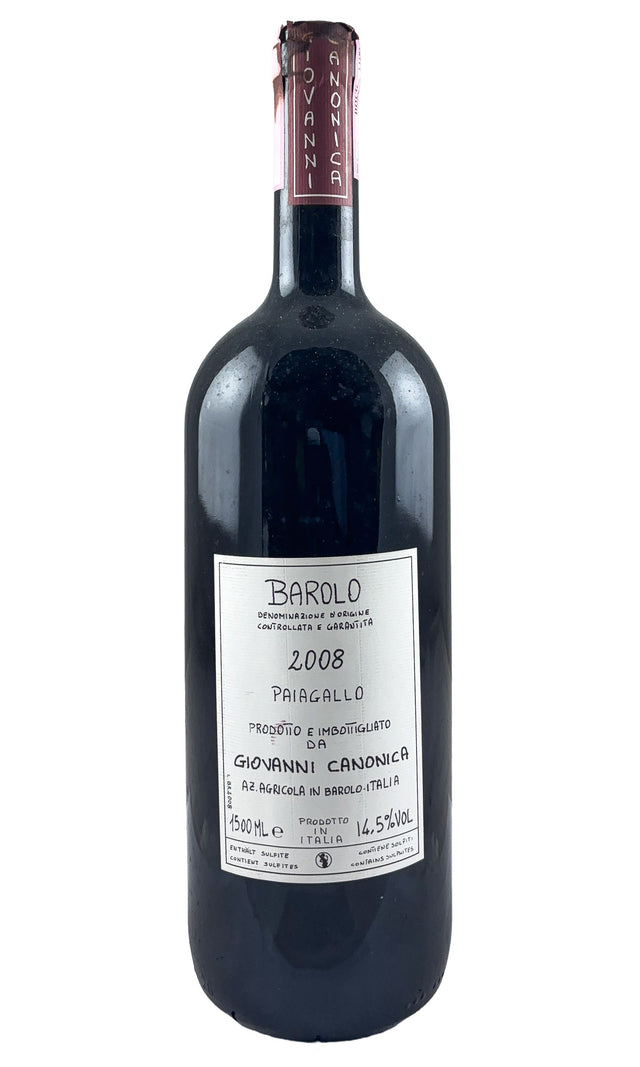 Bottle of Giovanni Canonica, Barolo Paiagallo, 2008 (1.5L) - Red Wine - Flatiron Wines & Spirits - New York