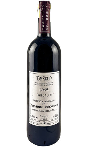 Bottle of Giovanni Canonica, Barolo Paiagallo, 2009 - Red Wine - Flatiron Wines & Spirits - New York