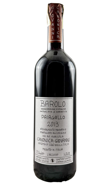 Bottle of Giovanni Canonica, Barolo Paiagallo, 2013 - Red Wine - Flatiron Wines & Spirits - New York