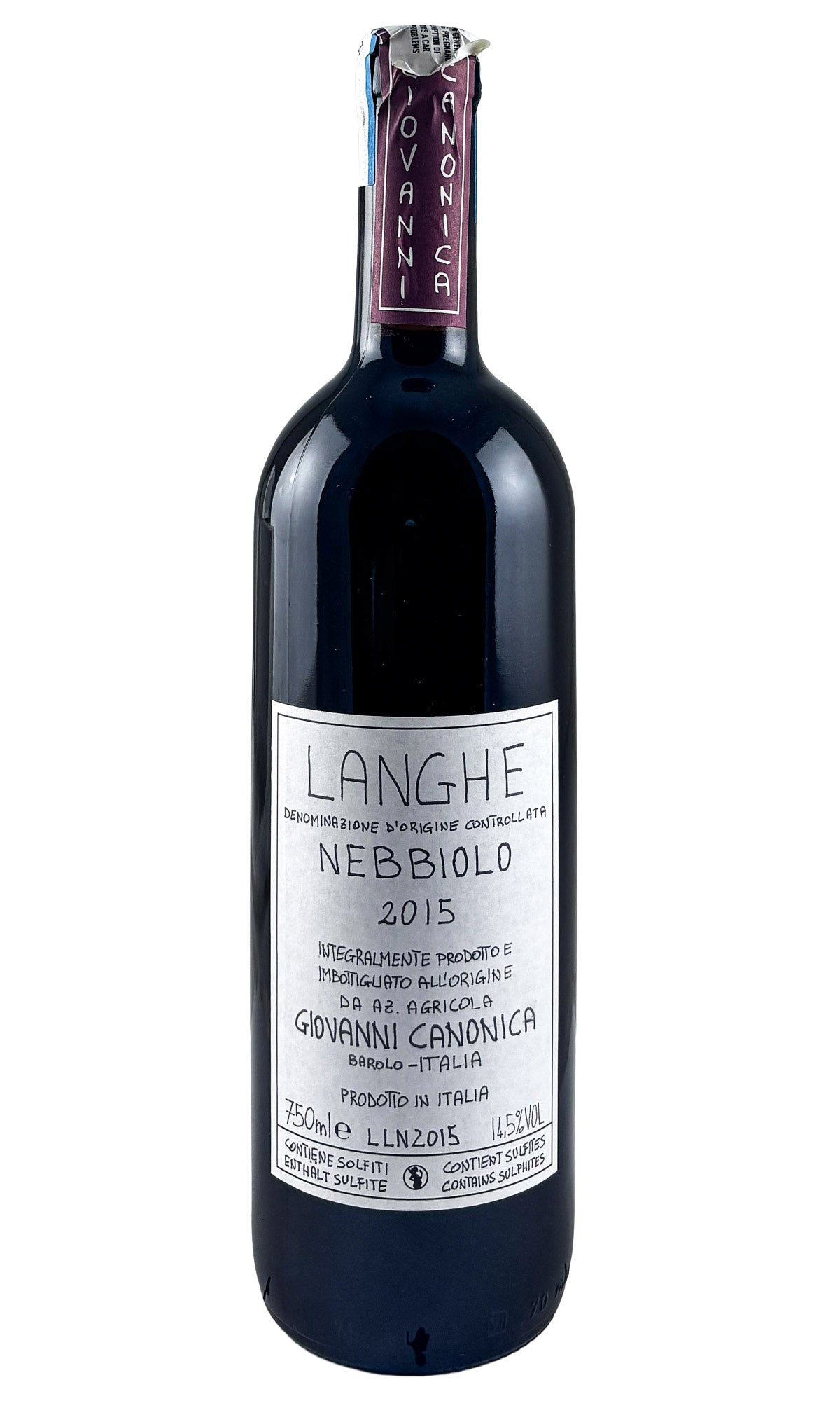 Bottle of Giovanni Canonica, Langhe Nebbiolo, 2015 - Red Wine - Flatiron Wines & Spirits - New York