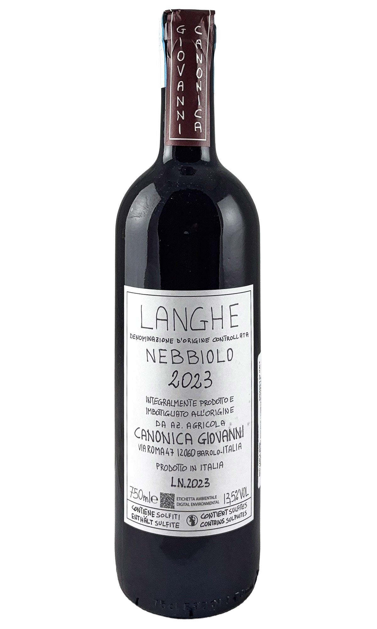 Bottle of Giovanni Canonica, Langhe Nebbiolo, 2023 - Red Wine - Flatiron Wines & Spirits - New York