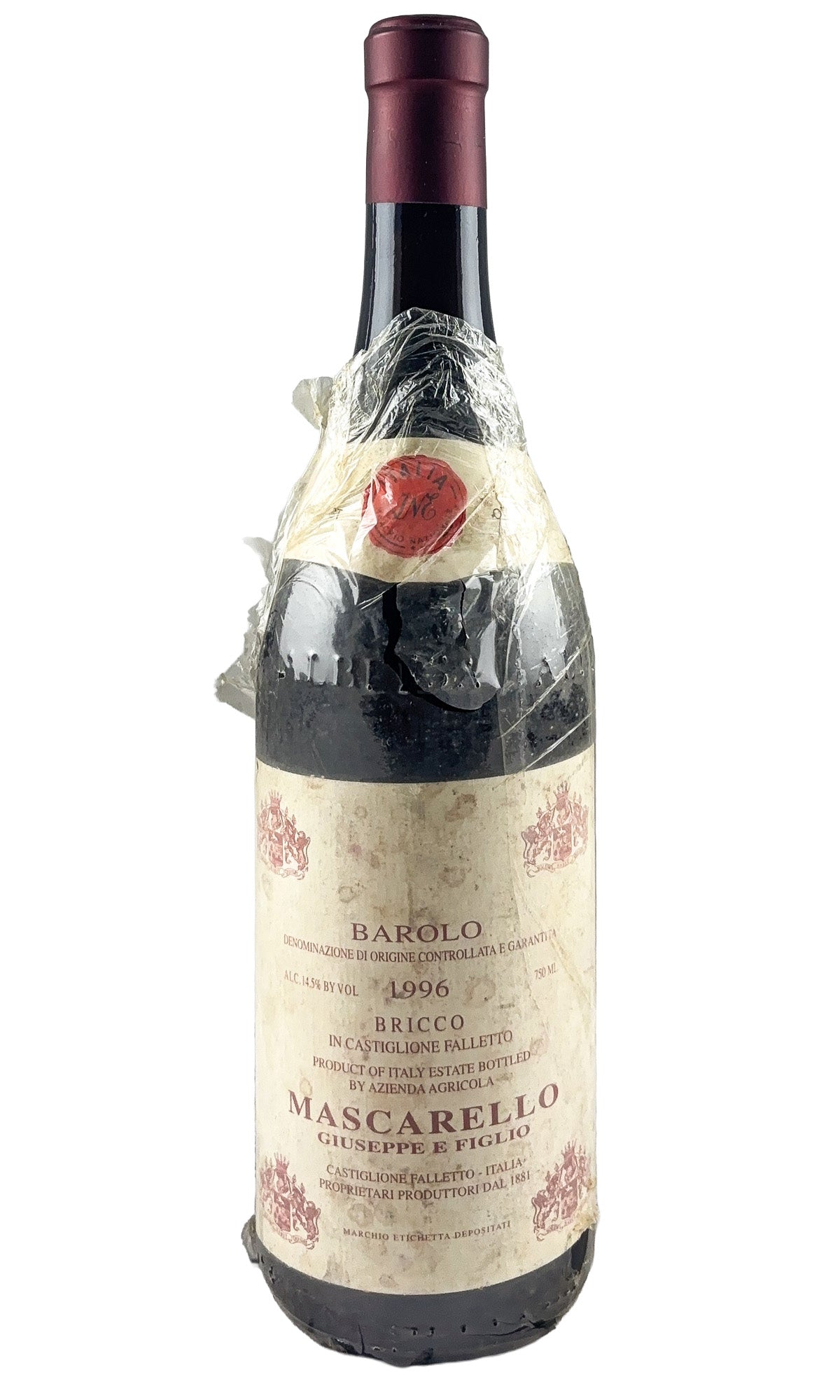 Bottle of Giuseppe Mascarello, Barolo Bricco di Castiglione Falletto, 1996 - Red Wine - Flatiron Wines & Spirits - New York
