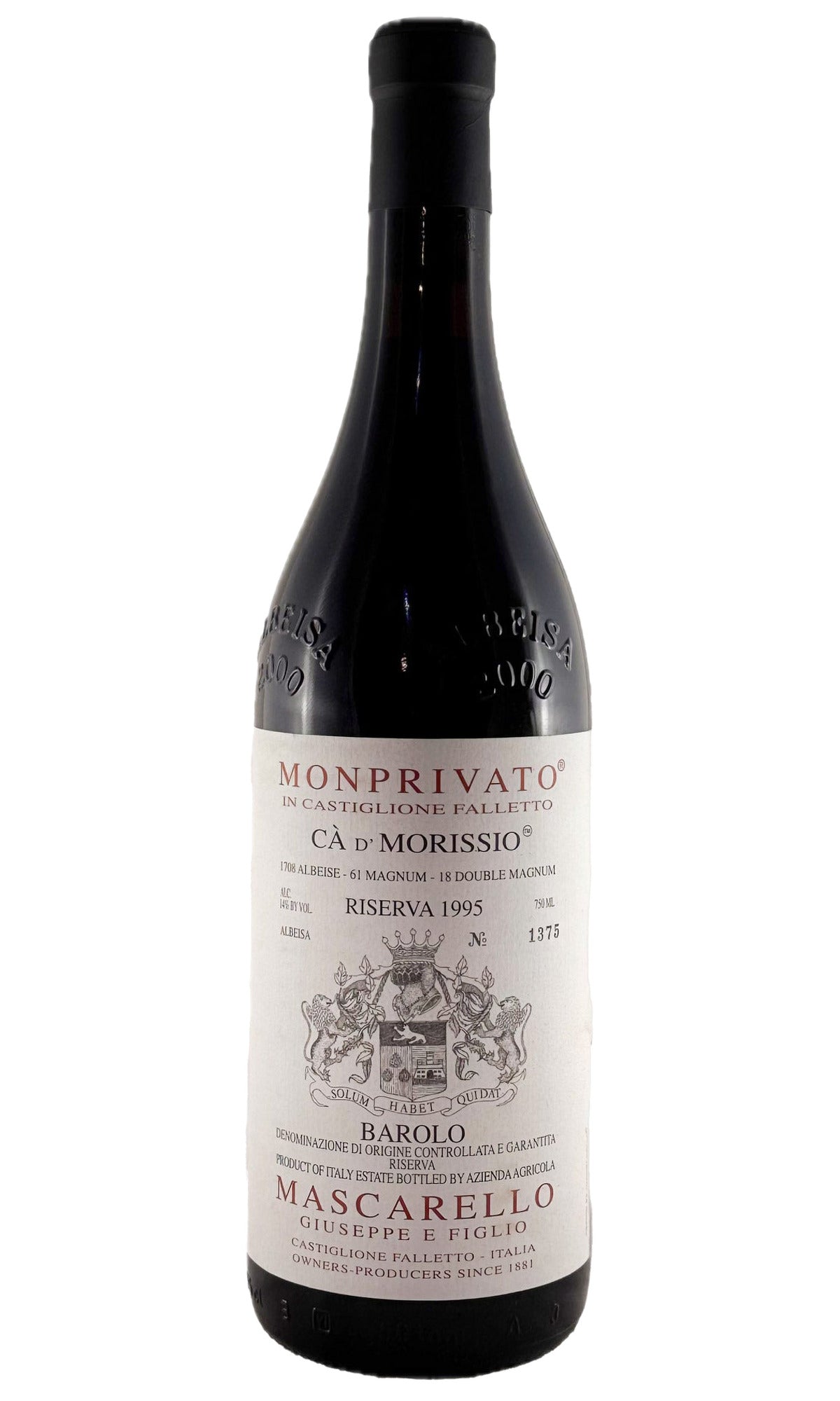 Bottle of Giuseppe Mascarello, Barolo Ca d'Morissio Riserva Monprivato, 1995 - Red Wine - Flatiron Wines & Spirits - New York
