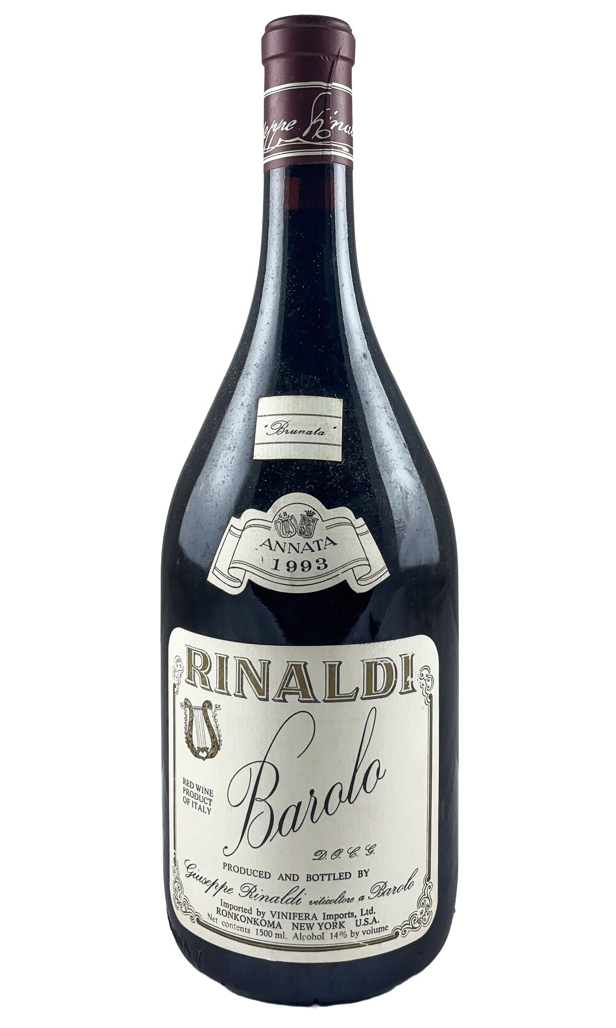 Bottle of Giuseppe Rinaldi, Barolo Brunata, 1993 (1.5L) - Red Wine - Flatiron Wines & Spirits - New York