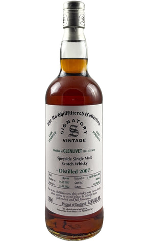Bottle of Glenlivet (Signatory Vintage), Speyside Single Malt Scotch Whisky 14 Year Old Cask Strength, 2007 (700mL) - Spirit - Flatiron Wines & Spirits - New York