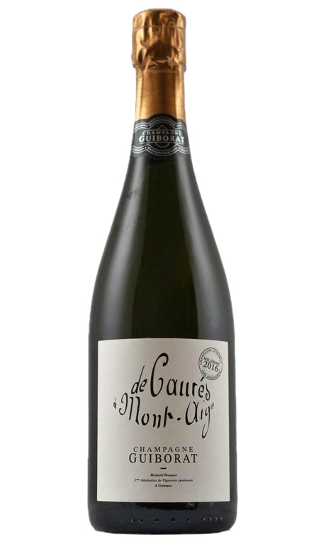Bottle of Guiborat, Champagne Blanc de Blancs De Caures a Mont Aigu Grand Cru Extra Brut, 2018 - Sparkling Wine - Flatiron Wines & Spirits - New York