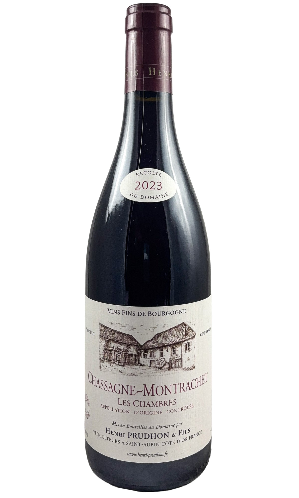 Bottle of Henri Prudhon, Chassagne-Montrachet Rouge Les Chambres, 2023 - Red Wine - Flatiron Wines & Spirits - New York