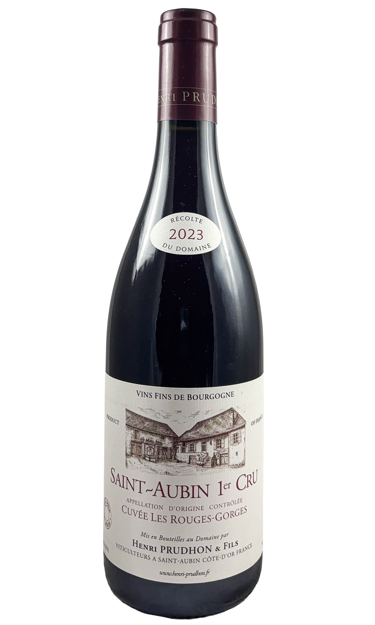 Bottle of Henri Prudhon, Saint-Aubin Rouge 1er Cru Cuvee Les Rouges Gorges, 2023 - Red Wine - Flatiron Wines & Spirits - New York