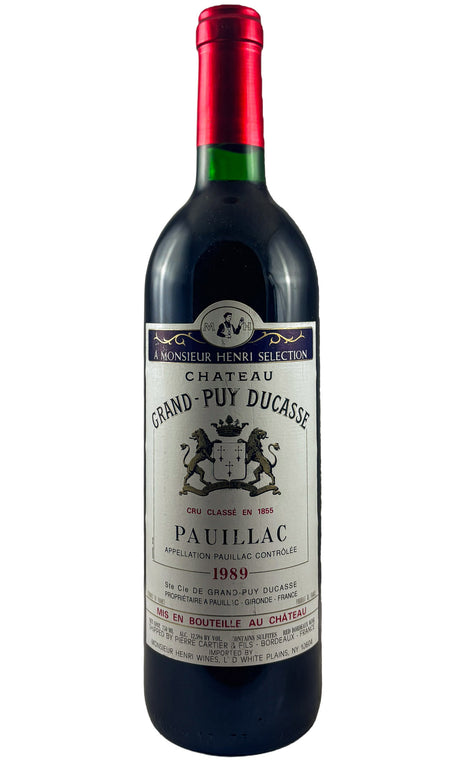 Bottle of Chateau Grand-Puy Ducasse, Pauillac, 1989 - Red Wine - Flatiron Wines & Spirits - New York