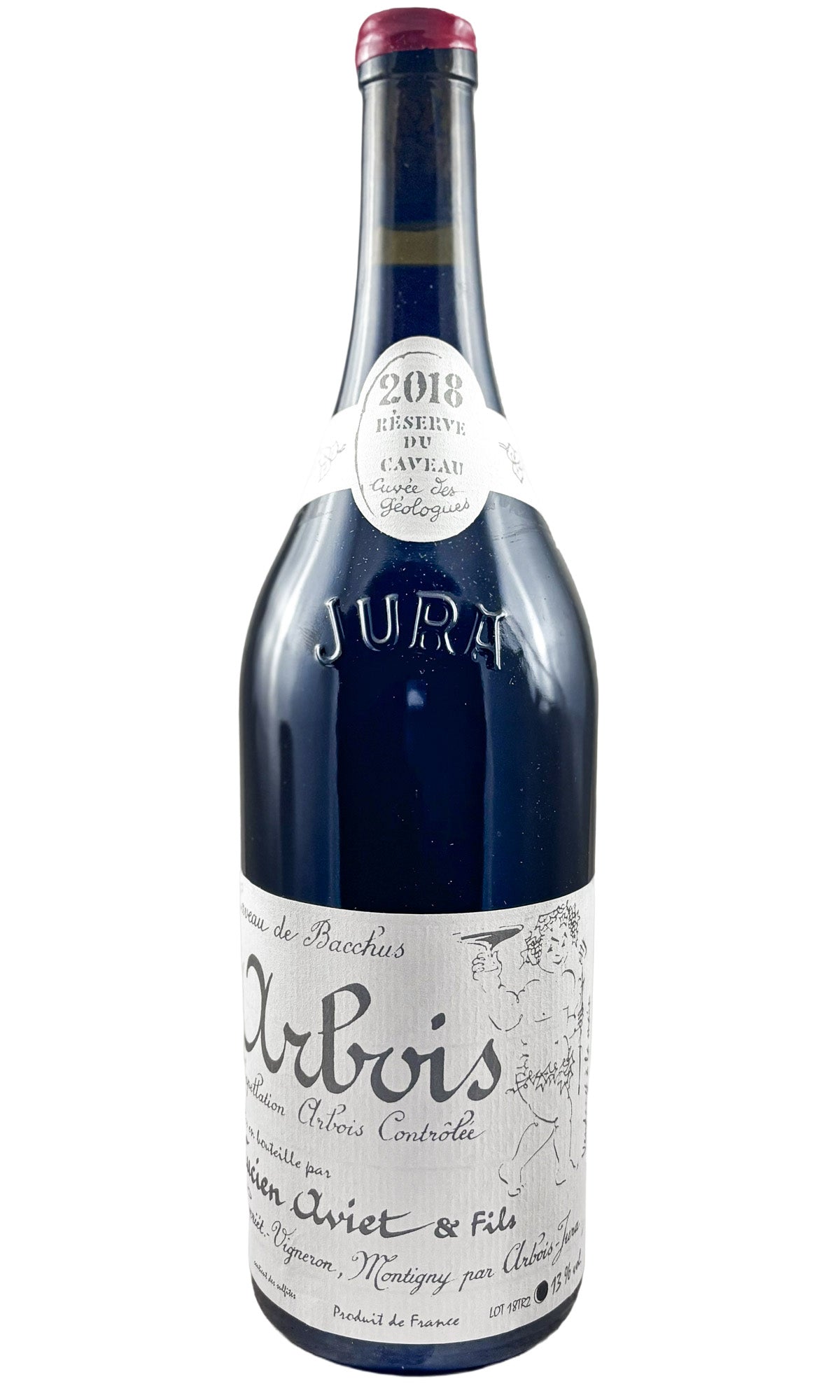 Bottle of Lucien Aviet & Fils Arbois Le Caveau de Bacchus, Trousseau Cuvee des Geologues, 2018 - Red Wine - Flatiron Wines & Spirits - New York