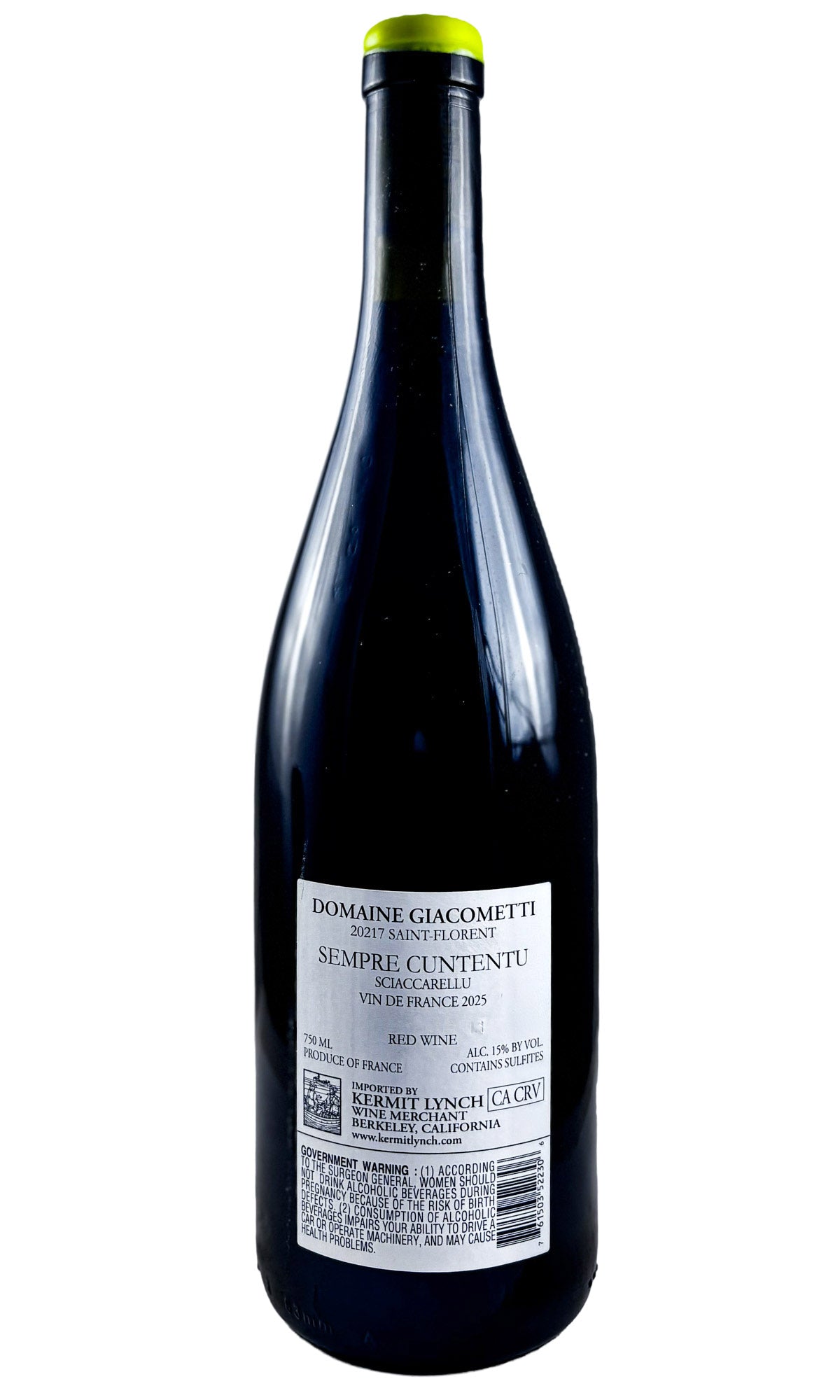 Bottle of Giacometti, VdF Rouge 'Sempre Cuntentu', 2025 - Red Wine - Flatiron Wines & Spirits - New York