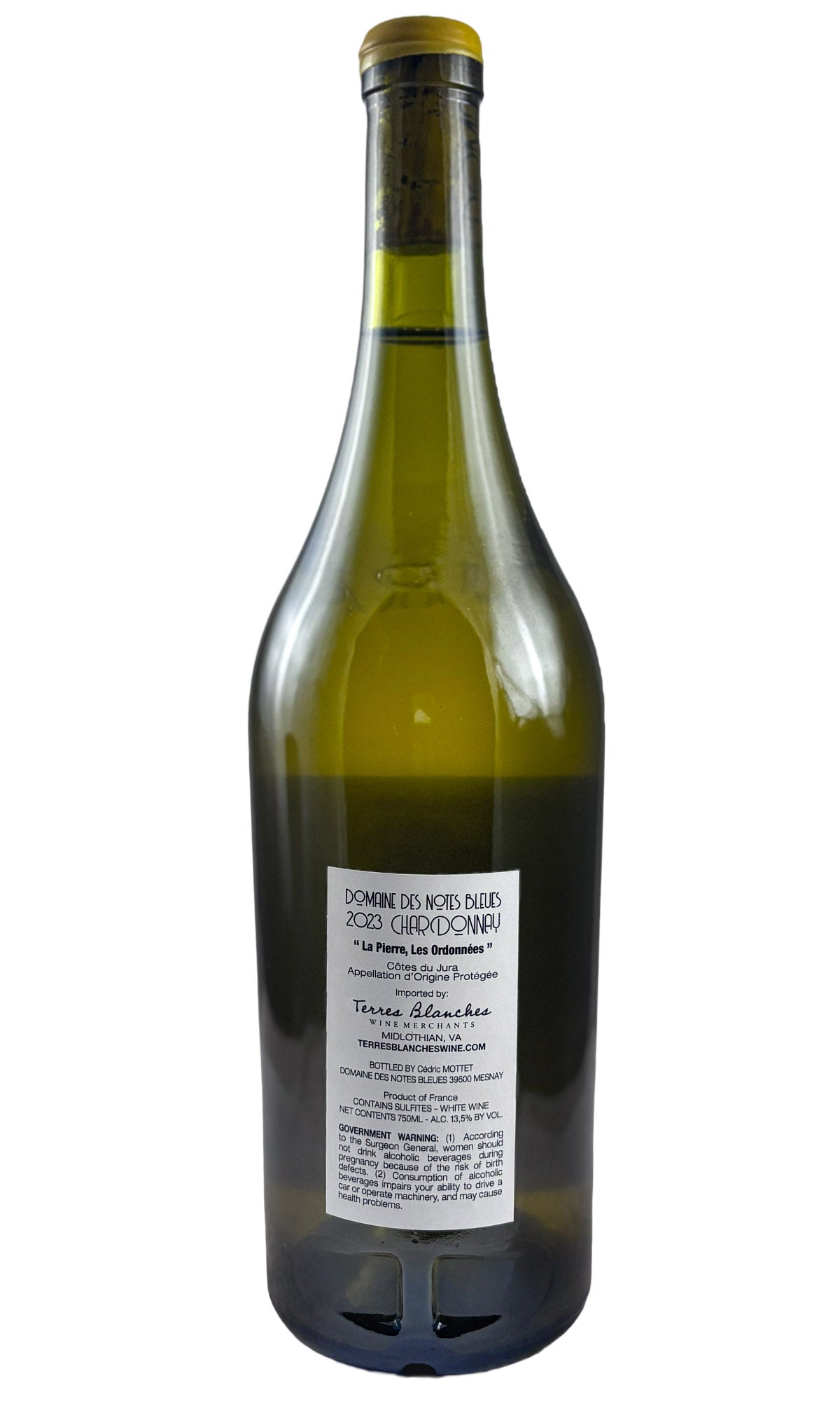 Bottle of Domaine Des Notes Bleues, Chardonnay "Les Pierre Les Ordonnees", 2023 - White Wine - Flatiron Wines & Spirits - New York
