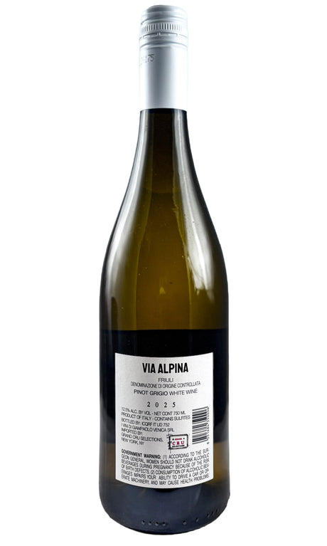 Bottle of Via Alpina, Pinot Grigio, 2025 - White Wine - Flatiron Wines & Spirits - New York