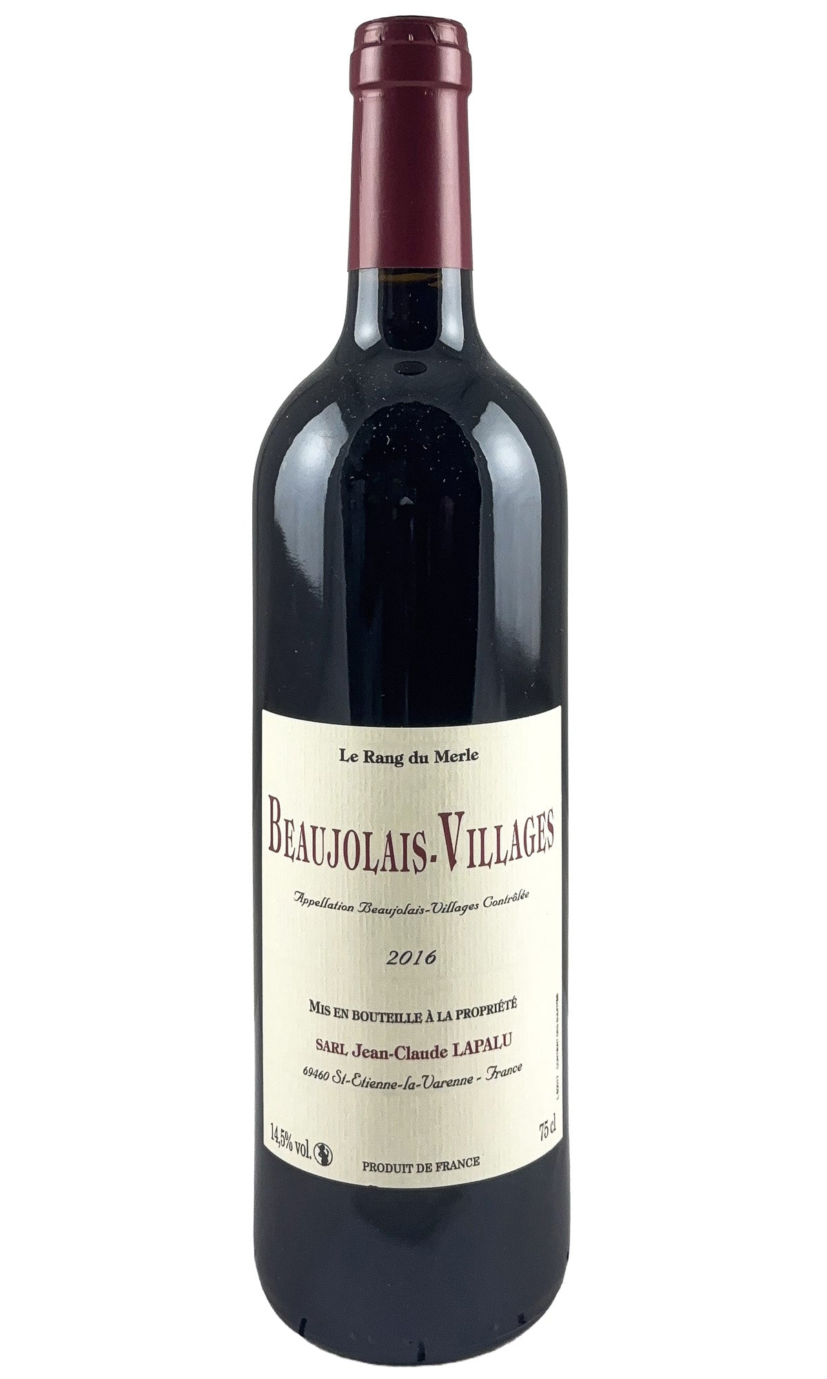 Bottle of Jean-Claude Lapalu, Beaujolais-Villages Le Rang du Merle, 2016 - Red Wine - Flatiron Wines & Spirits - New York