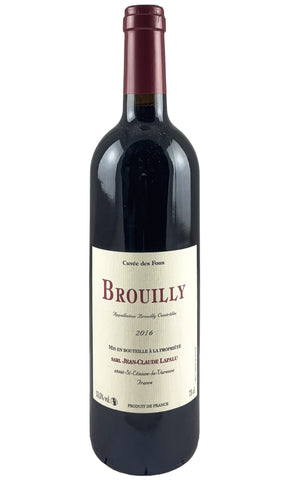 Bottle of Jean-Claude Lapalu, Brouilly Cuvee des Fous, 2016 - Red Wine - Flatiron Wines & Spirits - New York