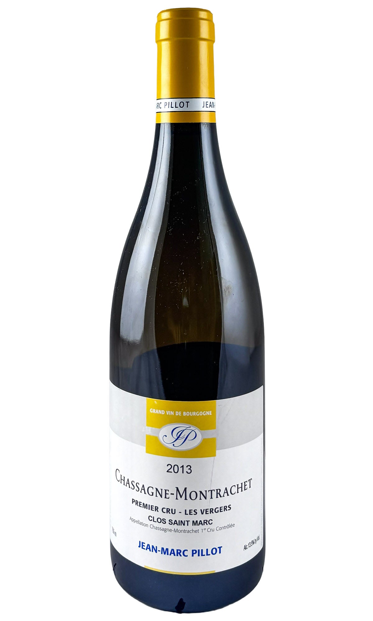 Bottle of Jean-Marc Pillot, Chassagne-Montrachet 1er Cru Blanc Les Vergers Clos St Marc, 2013 - White Wine - Flatiron Wines & Spirits - New York