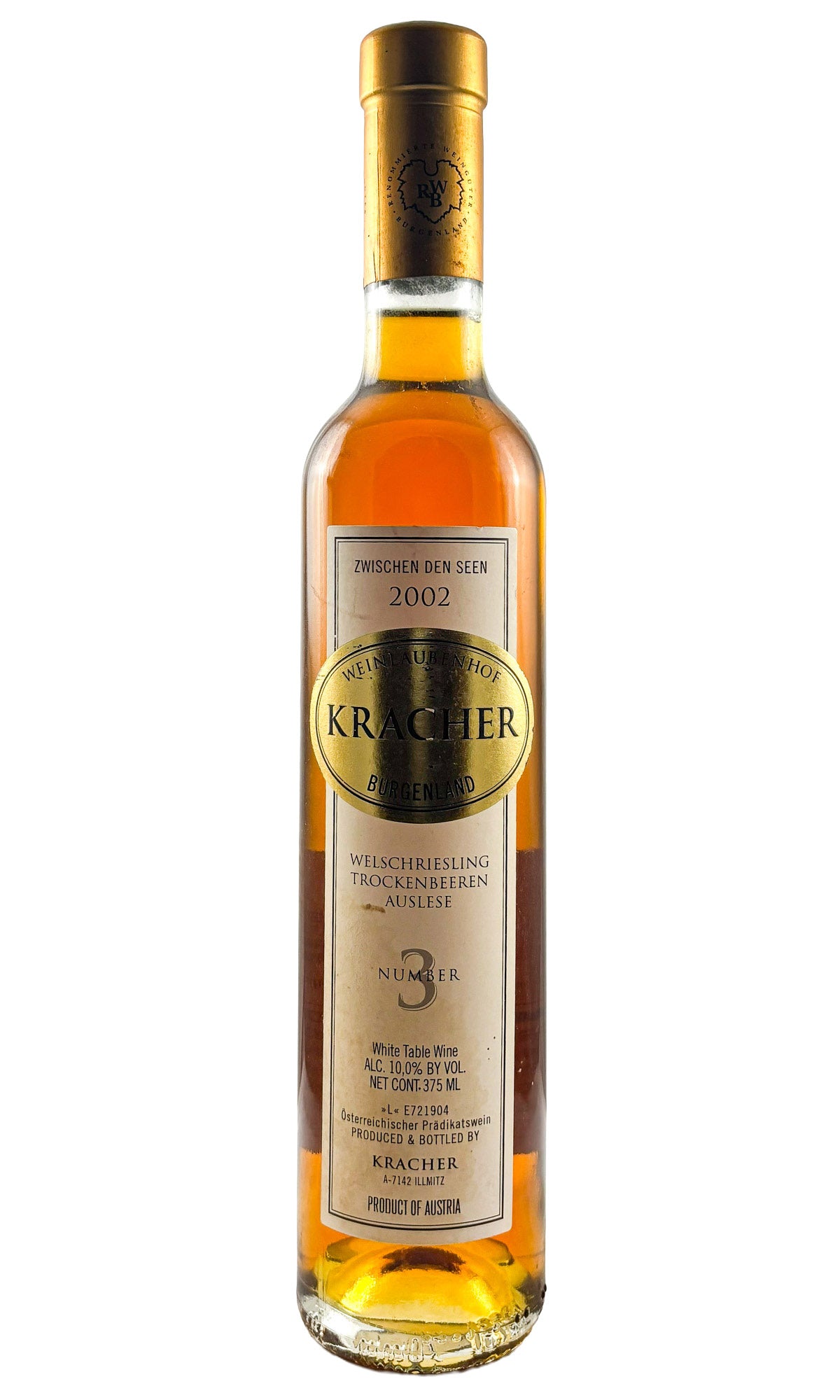 Bottle of Kracher, Welchriesling TBA #3 Zwischen den Seen, 2002 (375ml) - White Wine - Flatiron Wines & Spirits - New York