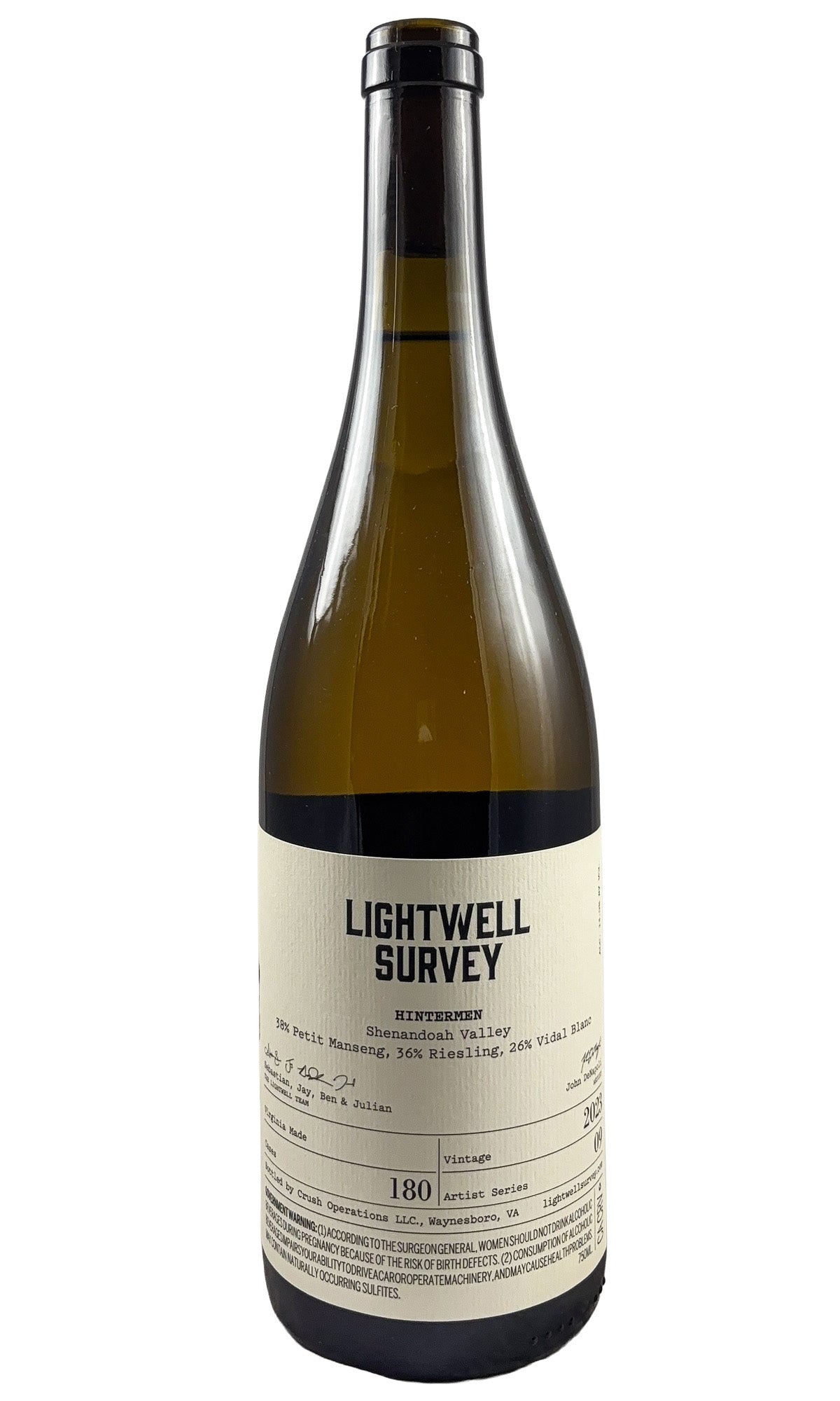 Bottle of Lightwell Survey, Hintermen Shenandoah Valley White, 2023 - White Wine - Flatiron Wines & Spirits - New York