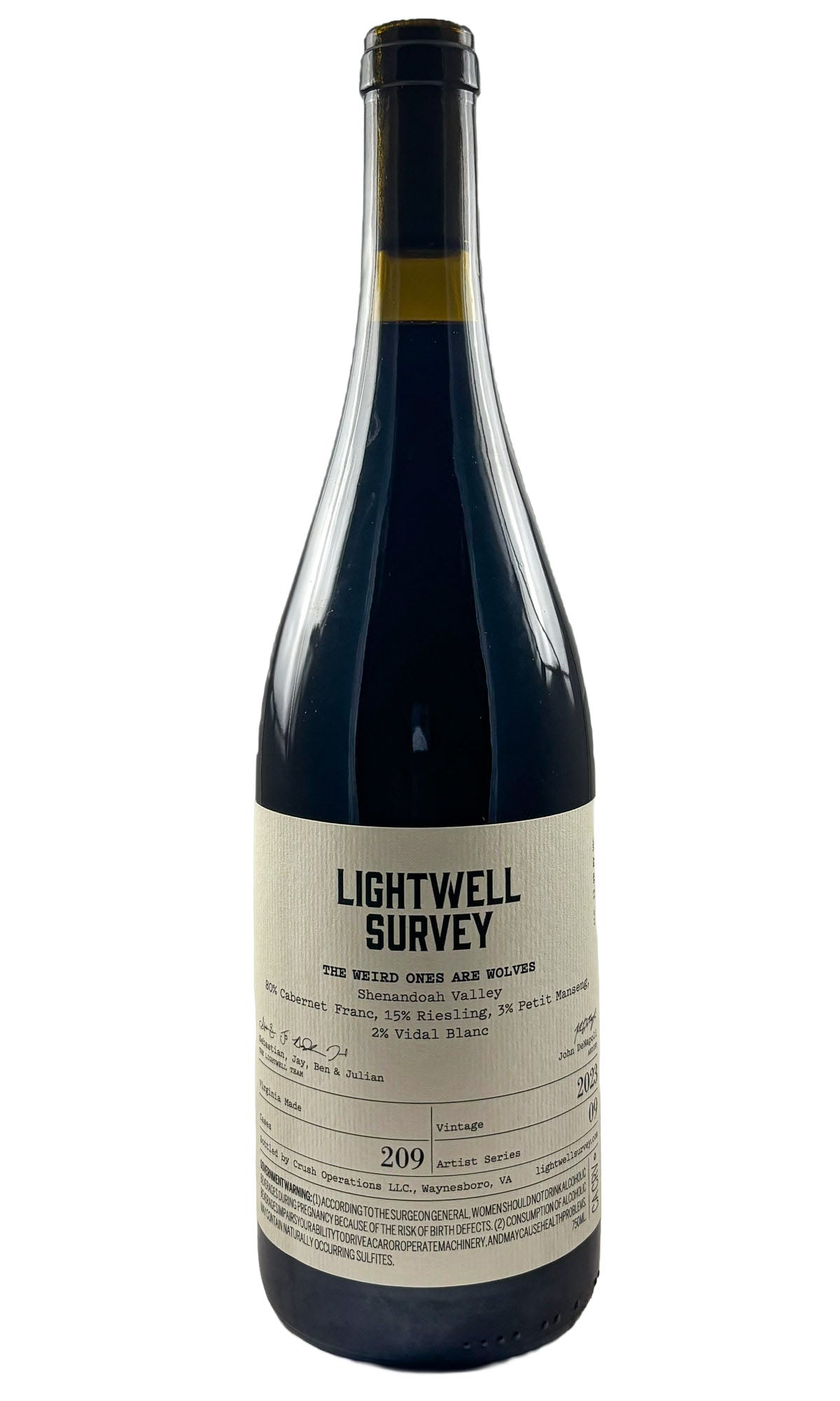 Bottle of Lightwell Survey, The Weird Ones Are Wolves Shenandoah Valley Red, 2023 - Red Wine - Flatiron Wines & Spirits - New York