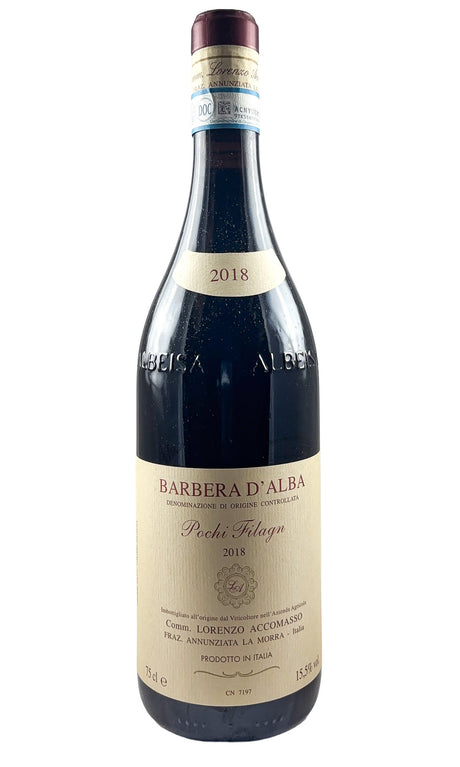 Bottle of Lorenzo Accomasso, Barbera d'Alba Pochi Filagn', 2018 - Red Wine - Flatiron Wines & Spirits - New York