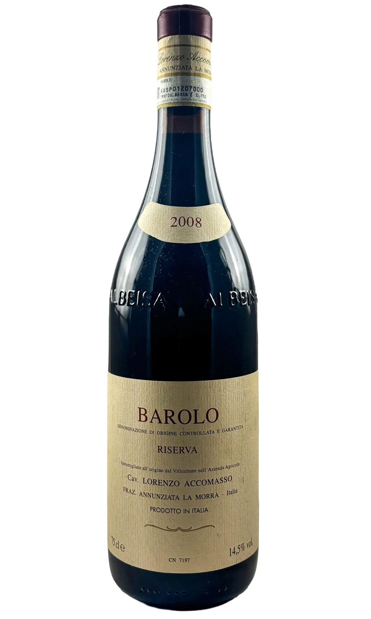 Bottle of Lorenzo Accomasso, Barolo Riserva, 2008 - Red Wine - Flatiron Wines & Spirits - New York