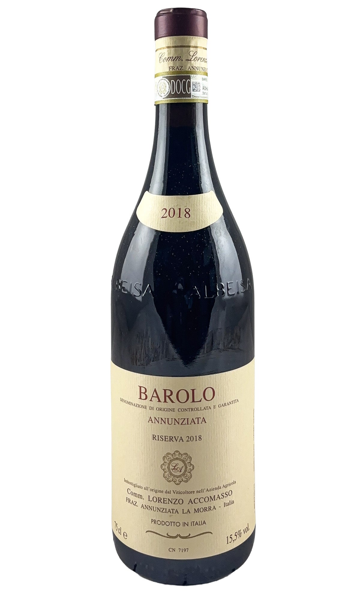 Bottle of Lorenzo Accomasso, Barolo Riserva Rocche dell’Annunziata, 2018 - Red Wine - Flatiron Wines & Spirits - New York