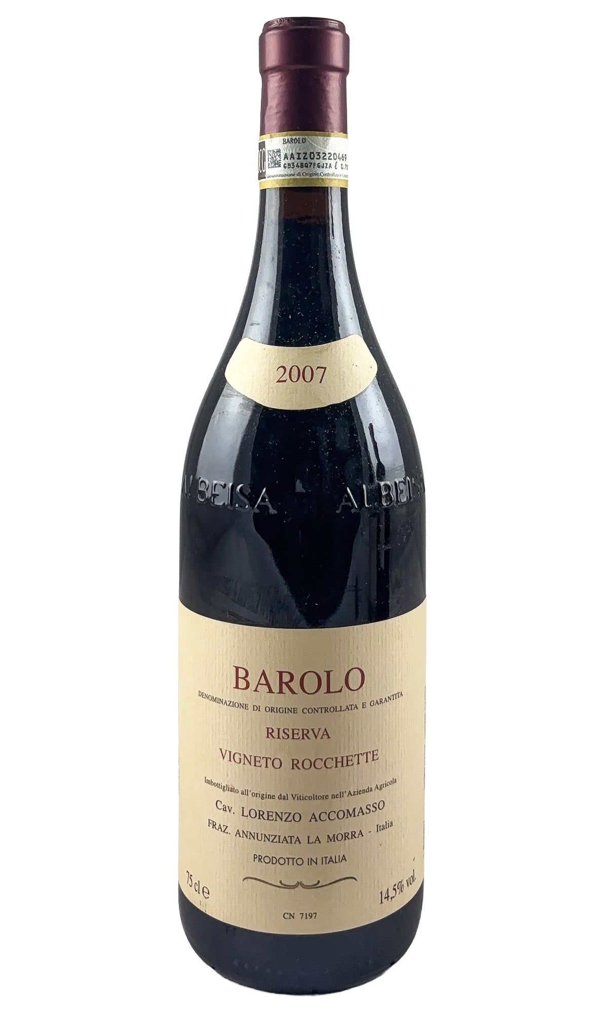 Bottle of Lorenzo Accomasso, Barolo Riserva Vigneto Rocchette, 2007 - Red Wine - Flatiron Wines & Spirits - New York