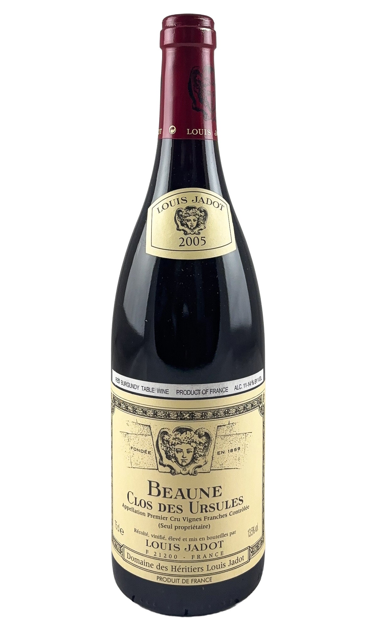 Bottle of Louis Jadot, Beaune 1er Clos des Ursules, 2005 - Red Wine - Flatiron Wines & Spirits - New York