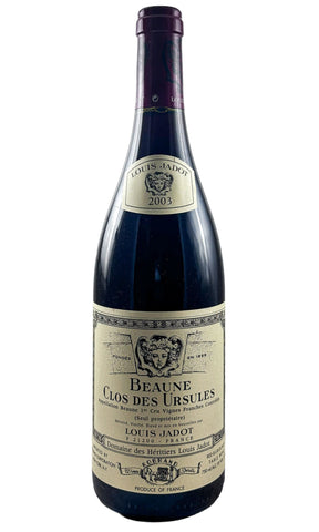 Bottle of Louis Jadot, Beaune 1er Cru Clos des Ursules, 2003 - Red Wine - Flatiron Wines & Spirits - New York