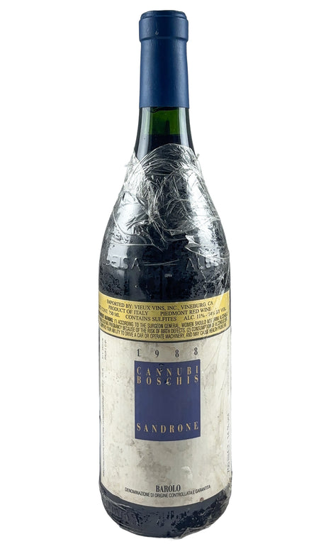 Bottle of Luciano Sandrone, Barolo Cannubi, 1988 - Red Wine - Flatiron Wines & Spirits - New York