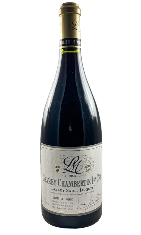 Bottle of Lucien Le Moine, Gevrey Chambertin 1er Cru Lavaux Saint Jacques, 2005 - Red Wine - Flatiron Wines & Spirits - New York
