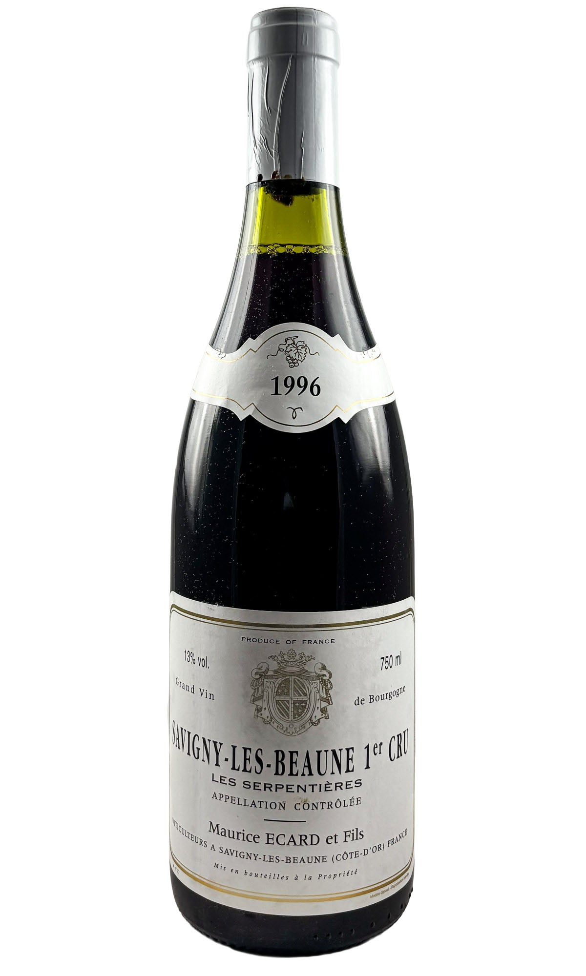 Bottle of Maurice Ecard, Savigny les Beaune 1er Cru Les Serpentieres, 1996 - Red Wine - Flatiron Wines & Spirits - New York