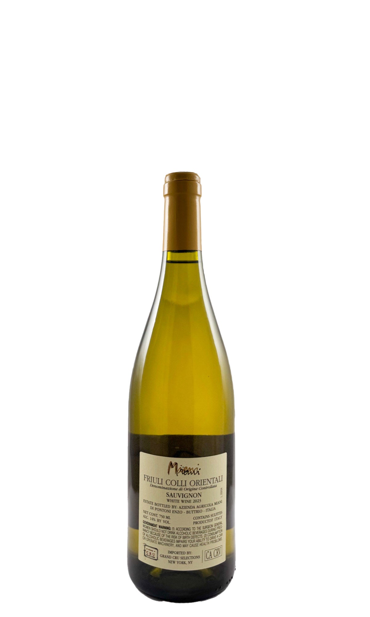 Bottle of Miani, Sauvignon, 2023 - White Wine - Flatiron Wines & Spirits - New York