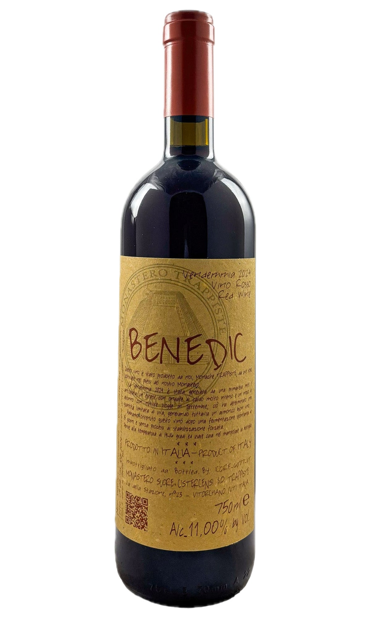 Bottle of Monastero Suore Cistercensi, Benedic Lazio Rosso, 2024 - Red Wine - Flatiron Wines & Spirits - New York