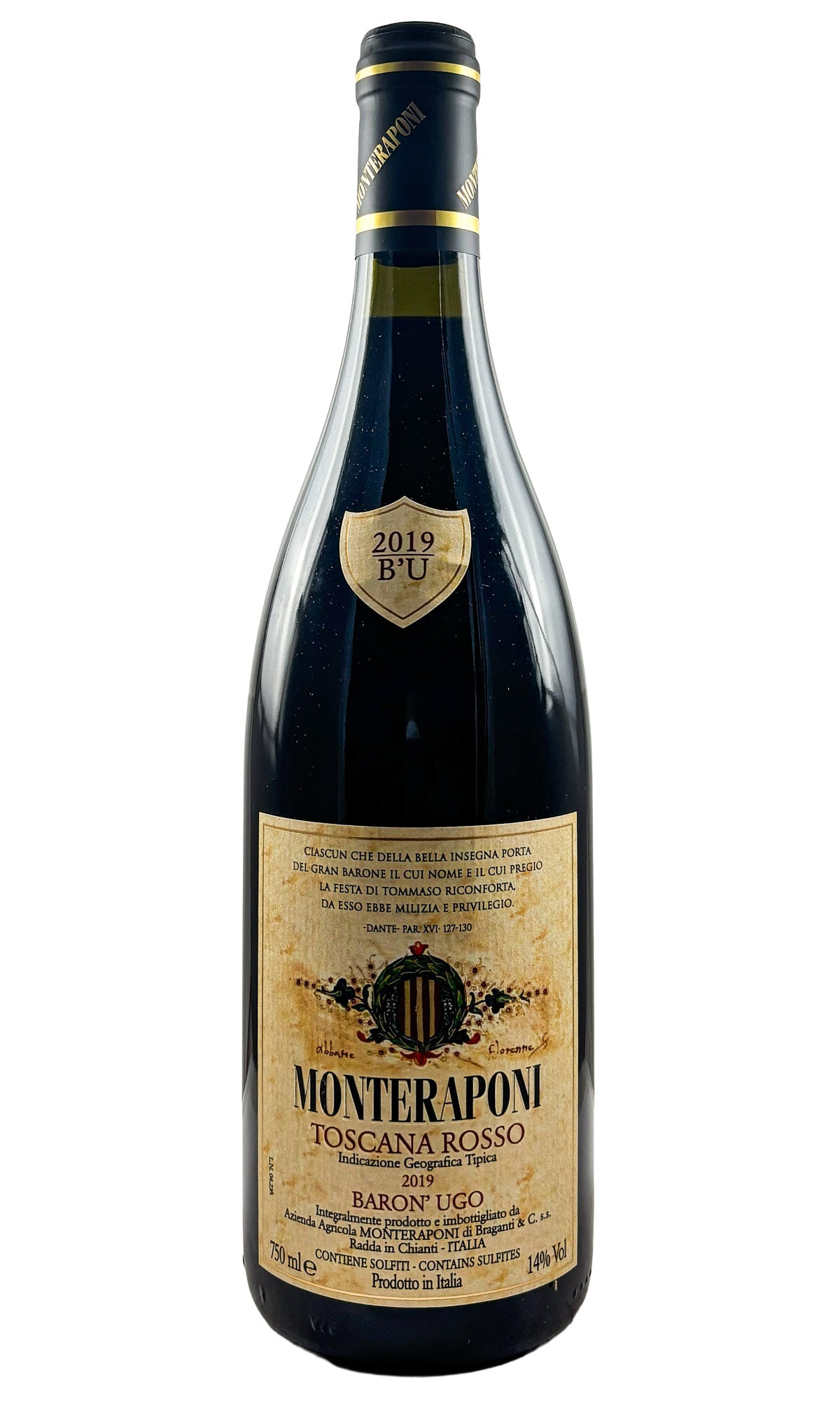Bottle of Monteraponi, Toscana Rosso Baron Ugo, 2019 - Red Wine - Flatiron Wines & Spirits - New York