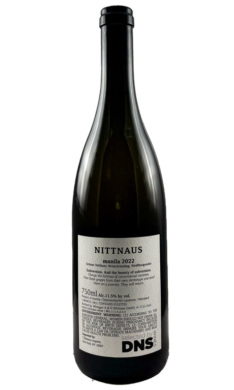 Bottle of Nittnaus, Gruner Veltliner "Manila", 2022 - White Wine - Flatiron Wines & Spirits - New York